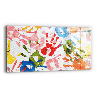 Horizontale Uhr mit motiv Handabdrücke von Kindern