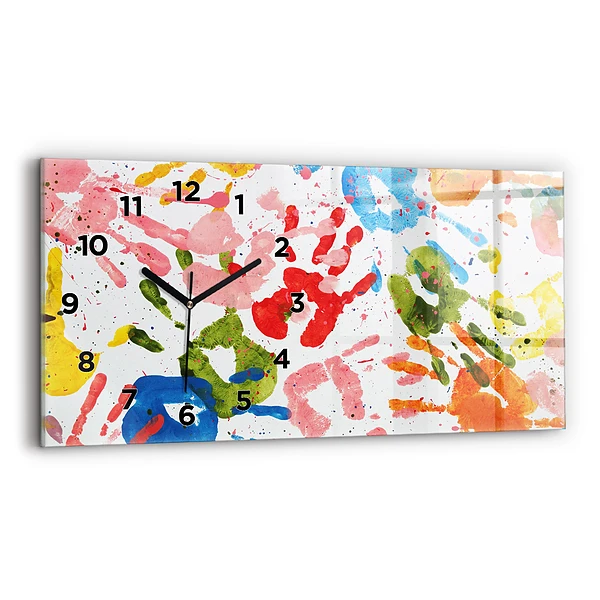 Horizontale Uhr mit motiv Handabdrücke von Kindern