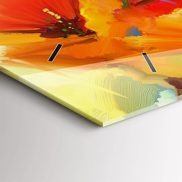 Horizontale Uhr Bunte Mohnblumen