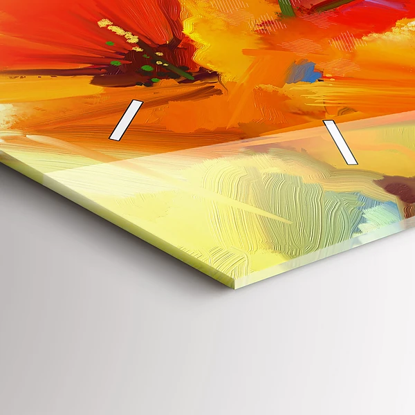 Horizontale Uhr Bunte Mohnblumen