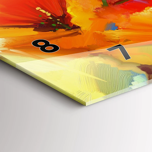 Horizontale Uhr Bunte Mohnblumen