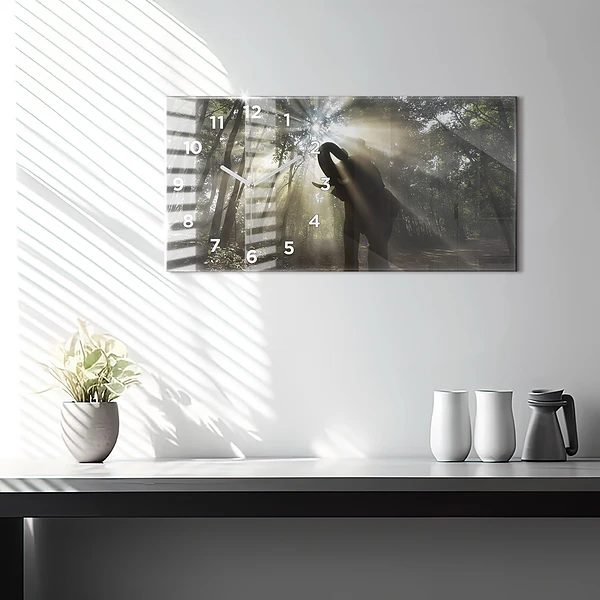 Horizontale Uhr Elefant im Dschungel