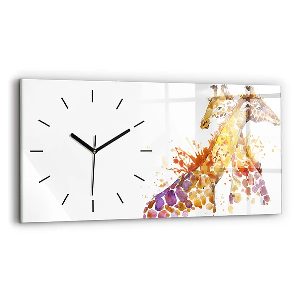 Horizontale Uhr mit motiv Giraffe Aquarell