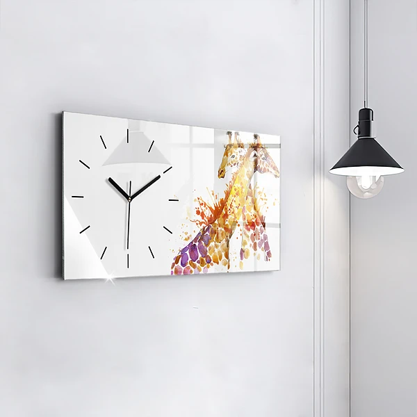 Horizontale Uhr mit motiv Giraffe Aquarell