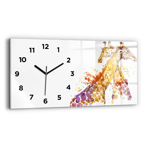 Horizontale Uhr mit motiv Giraffe Aquarell