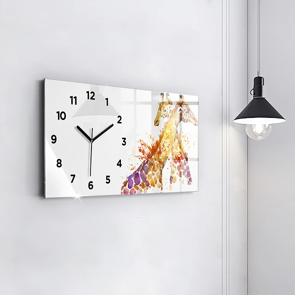 Horizontale Uhr mit motiv Giraffe Aquarell