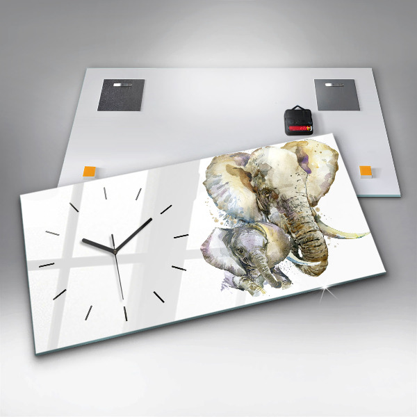 Horizontale Uhr Gemalte Tiere Elefant