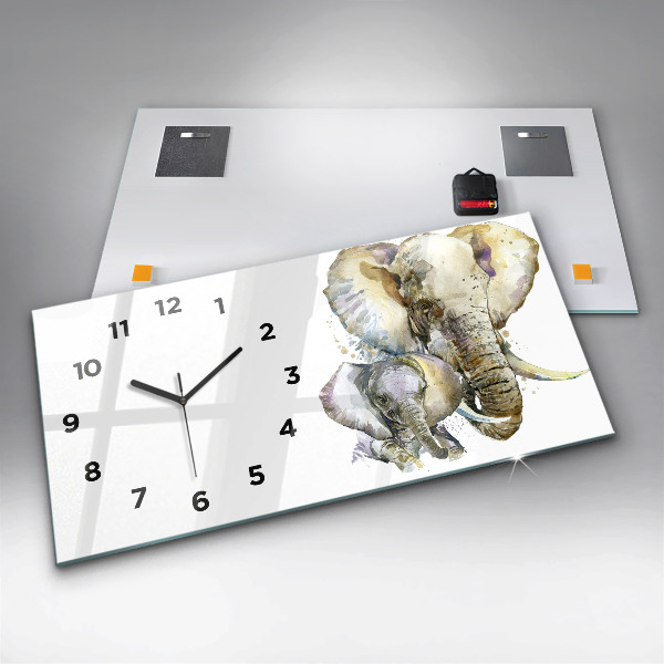 Horizontale Uhr Gemalte Tiere Elefant