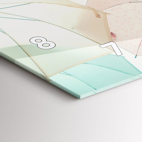 Horizontale Uhr mit motiv Pastell Regenschirme