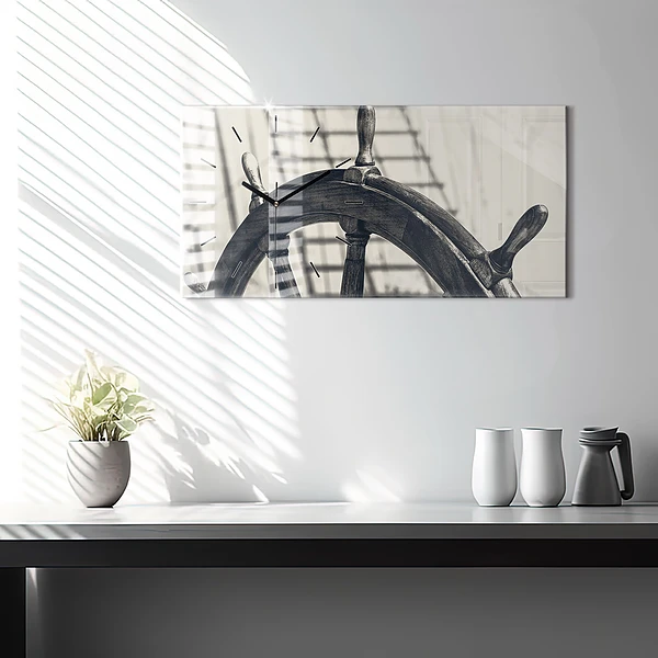 Horizontale Uhr mit motiv Antikes Schiff