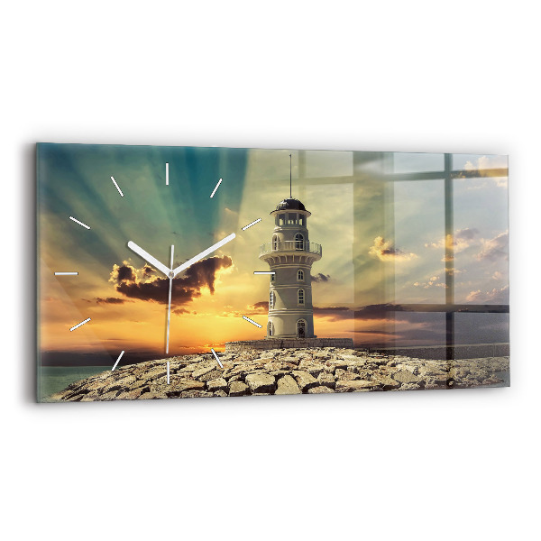 Horizontale Uhr Leuchtturm am Meer
