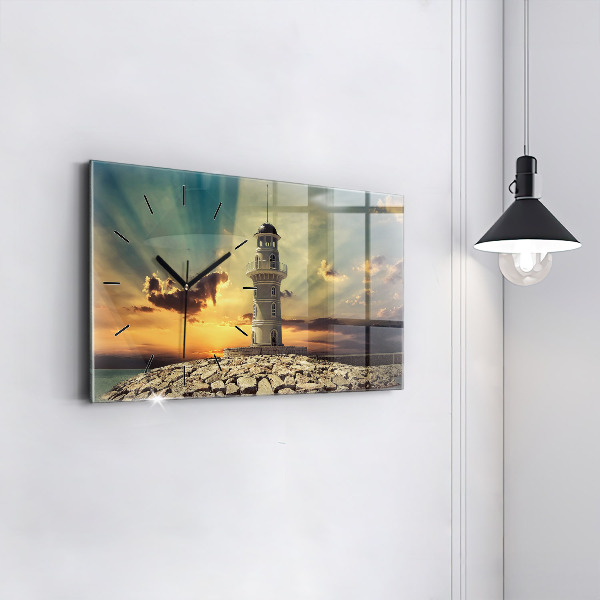 Horizontale Uhr Leuchtturm am Meer