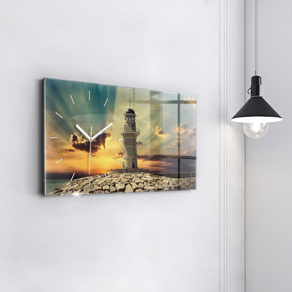 Horizontale Uhr Leuchtturm am Meer