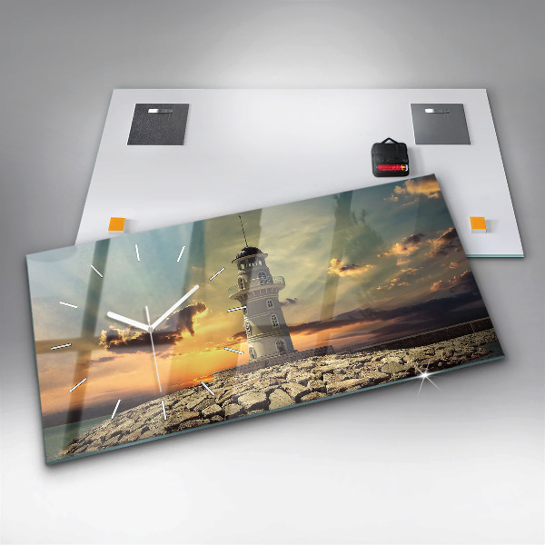 Horizontale Uhr Leuchtturm am Meer