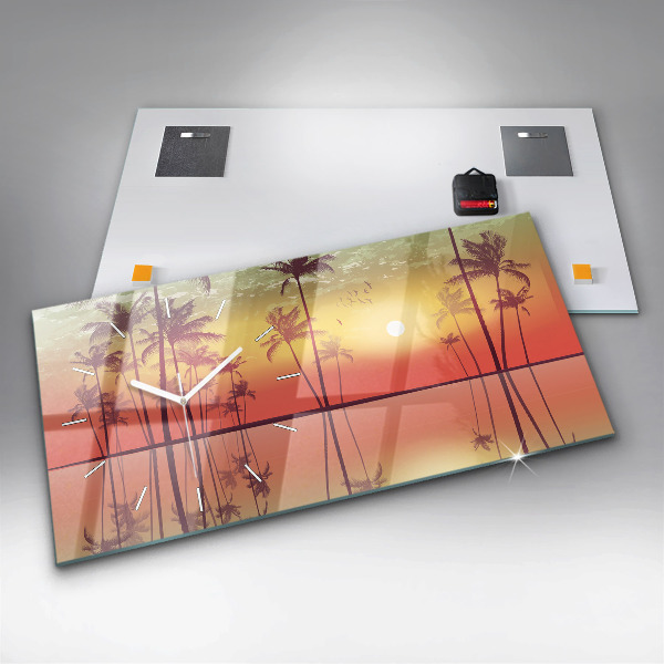 Horizontale Uhr Tropische Palmen