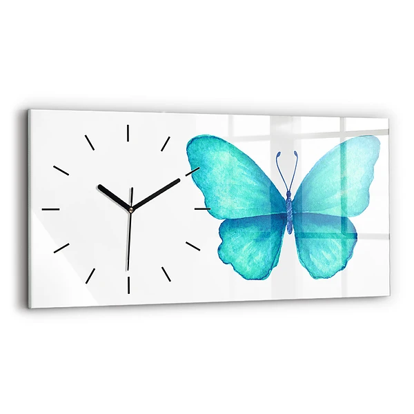 Horizontale Uhr mit motiv Türkisfarbener Sommerschmetterling