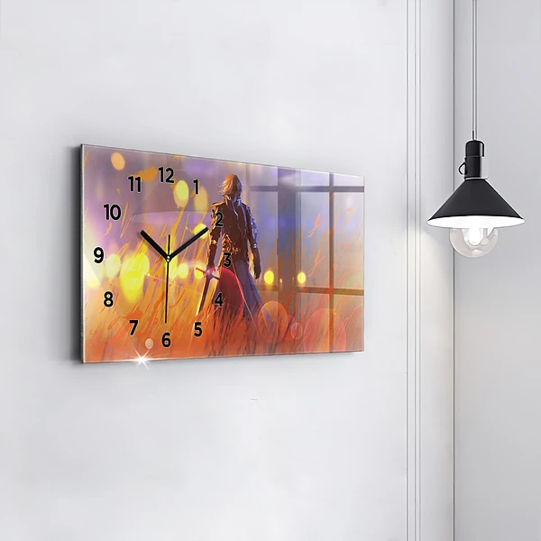 Horizontale Uhr Ritter mit Schwert