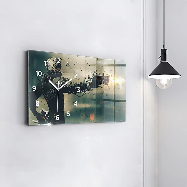 Horizontale Uhr mit motiv Spiel mit tödlichen Waffen
