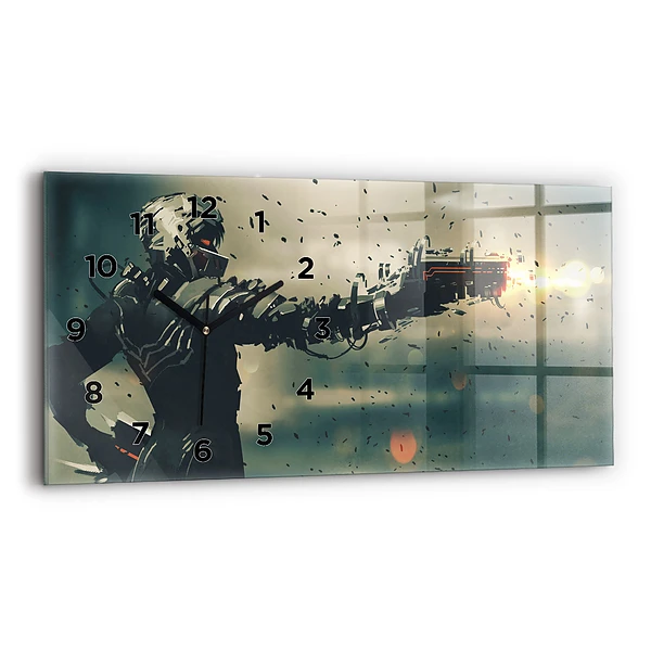 Horizontale Uhr mit motiv Spiel mit tödlichen Waffen