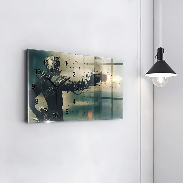 Horizontale Uhr mit motiv Spiel mit tödlichen Waffen