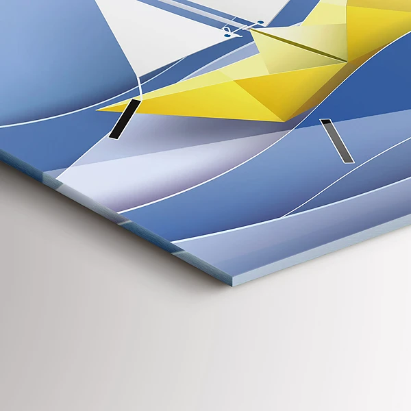 Horizontale Uhr mit motiv Origami bunte Segelboote
