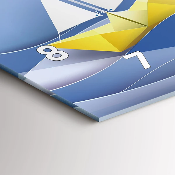 Horizontale Uhr mit motiv Origami bunte Segelboote