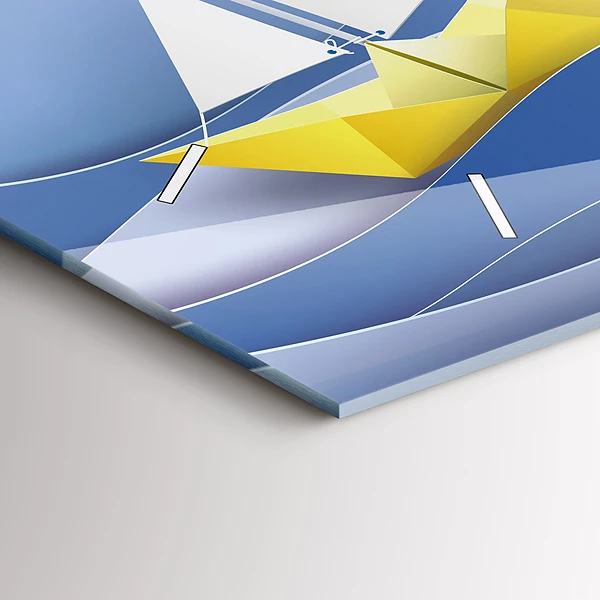 Horizontale Uhr mit motiv Origami bunte Segelboote