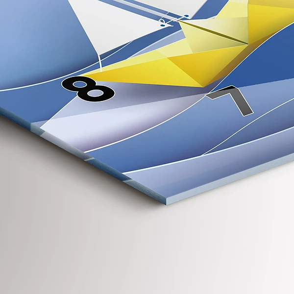 Horizontale Uhr mit motiv Origami bunte Segelboote
