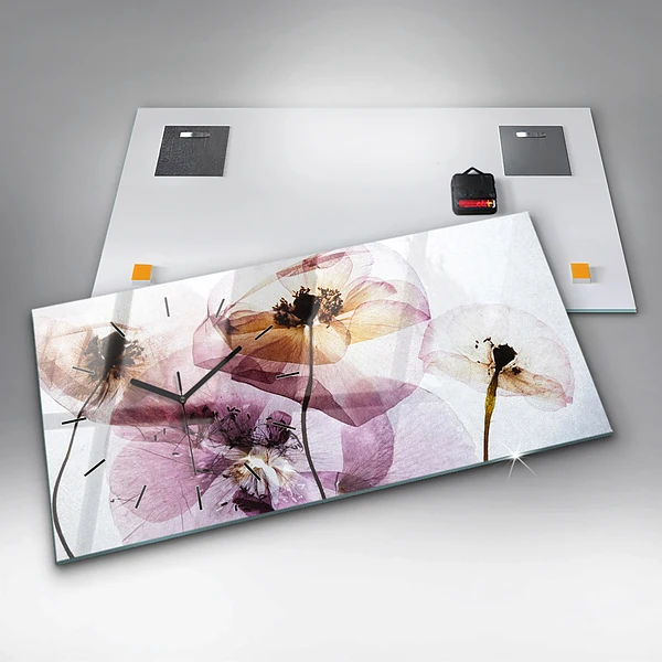Horizontale Uhr Trockene Mohnblumen