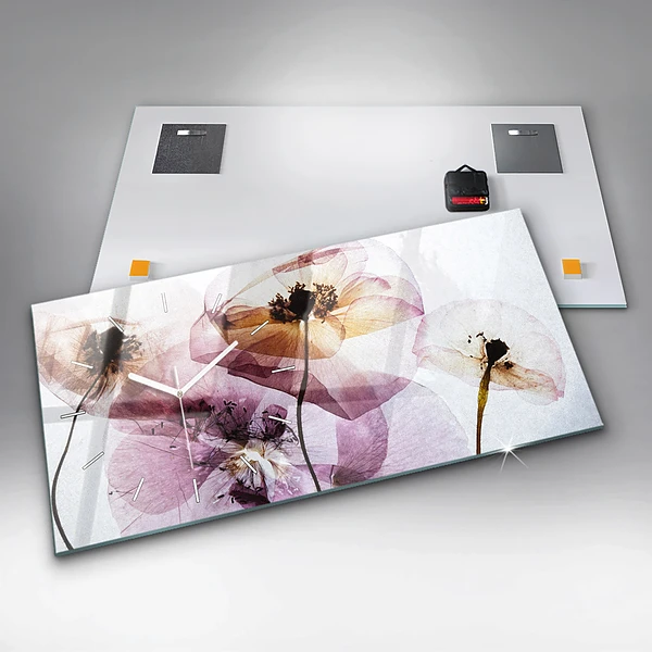 Horizontale Uhr Trockene Mohnblumen