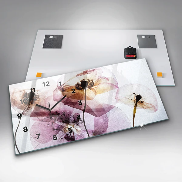 Horizontale Uhr Trockene Mohnblumen