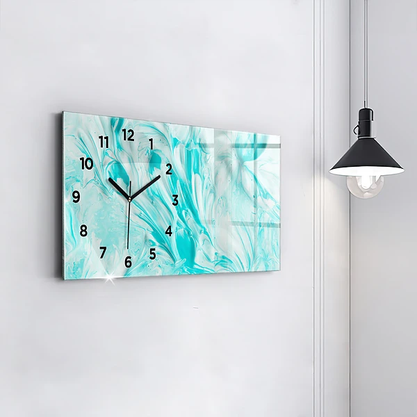 Horizontale Uhr Blaue Abstraktion