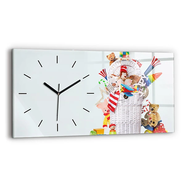 Horizontale Uhr mit motiv Weidenkorb mit Spielzeug