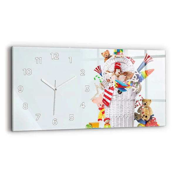 Horizontale Uhr mit motiv Weidenkorb mit Spielzeug