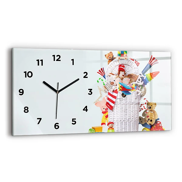 Horizontale Uhr mit motiv Weidenkorb mit Spielzeug