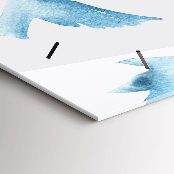 Horizontale Uhr Fliegende blaue Vögel
