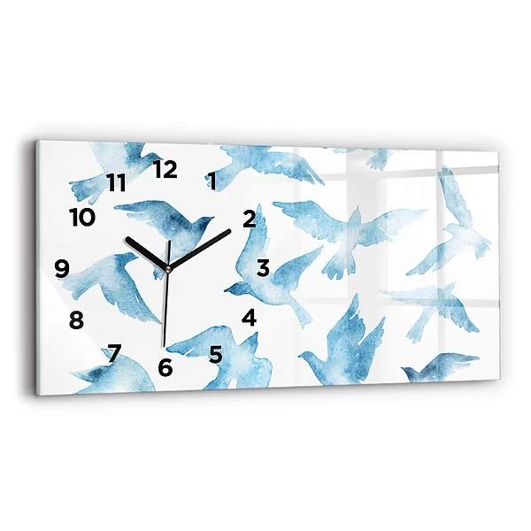 Horizontale Uhr Fliegende blaue Vögel