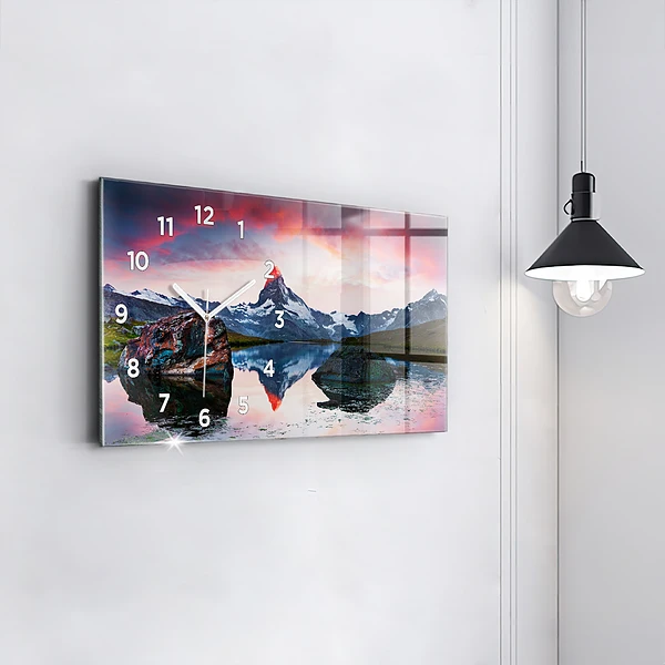 Horizontale Uhr mit motiv Stellisee Matterhorn