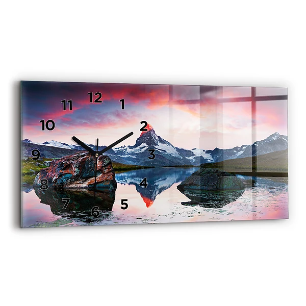 Horizontale Uhr mit motiv Stellisee Matterhorn