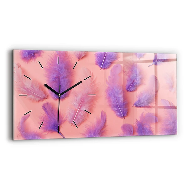 Horizontale Uhr Bunte Federn