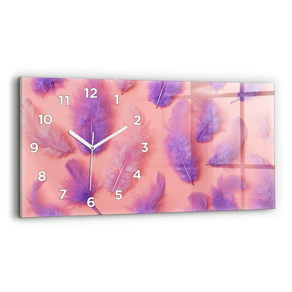 Horizontale Uhr Bunte Federn