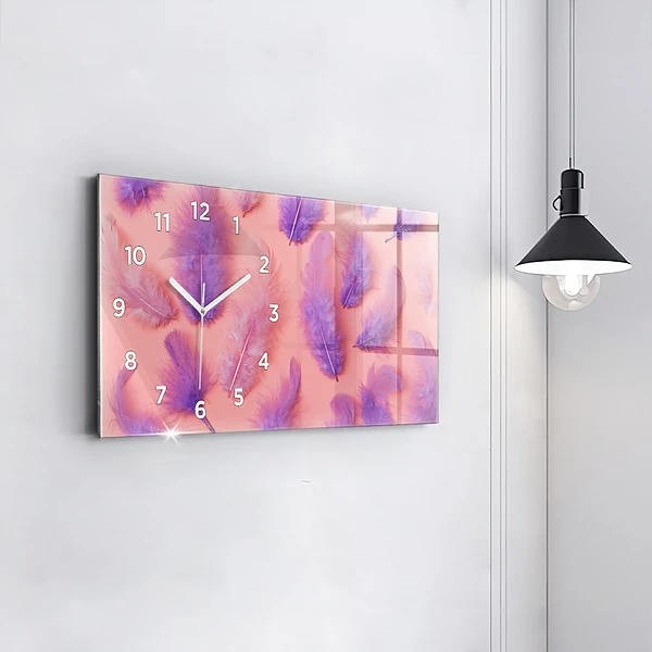 Horizontale Uhr Bunte Federn