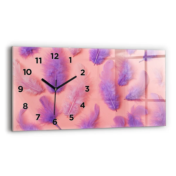 Horizontale Uhr Bunte Federn