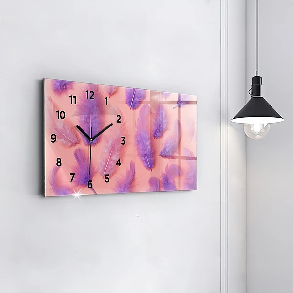 Horizontale Uhr Bunte Federn