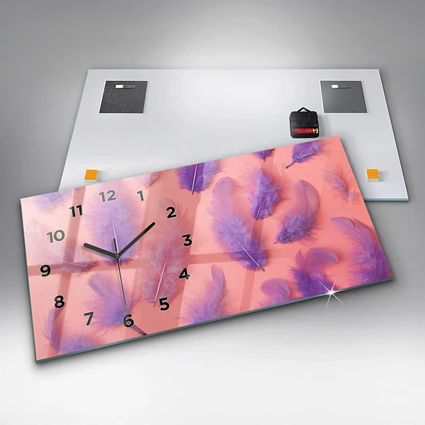 Horizontale Uhr Bunte Federn