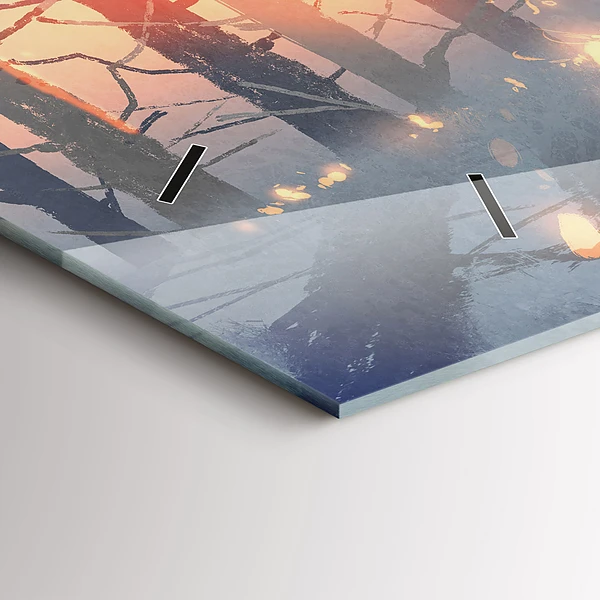 Horizontale Uhr Winterlandschaft mit Bäumen