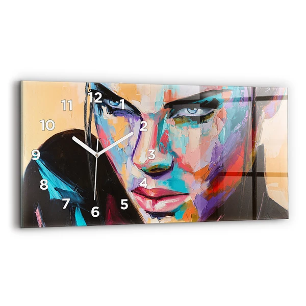 Horizontale Uhr mit motiv Porträt einer Frau