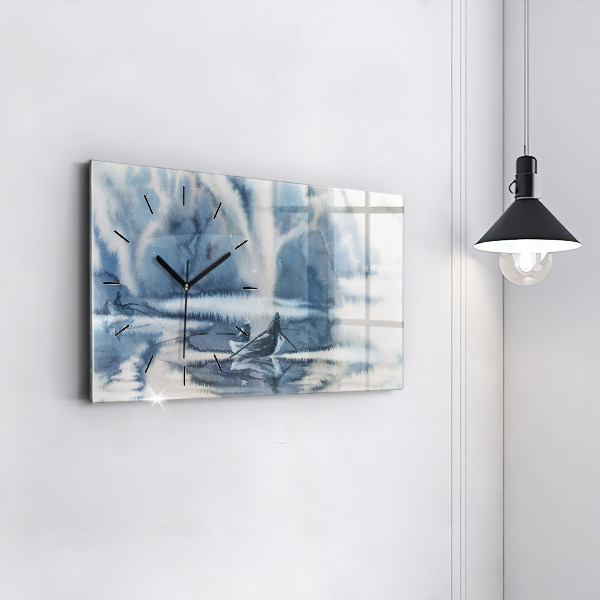 Horizontale Uhr Fischer auf einem See