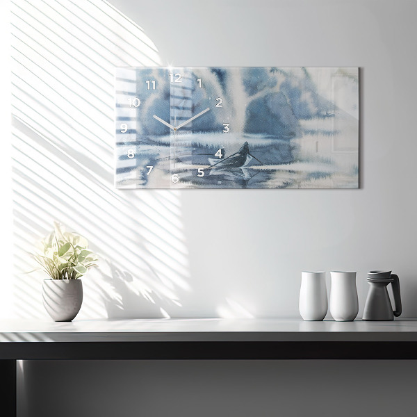 Horizontale Uhr Fischer auf einem See