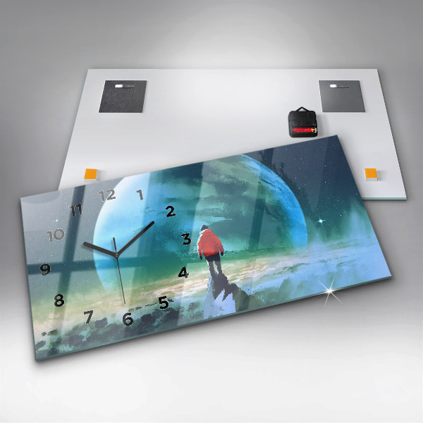 Horizontale Uhr mit motiv Mann auf dem Mond